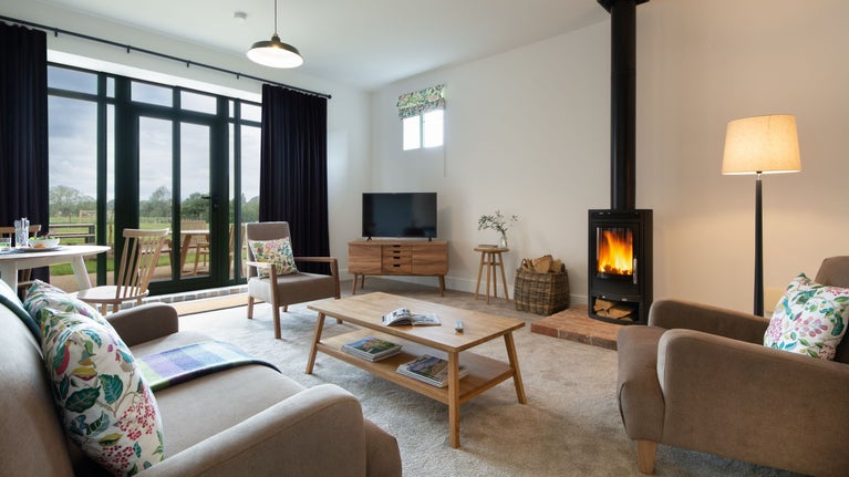 The sitting and dining room at Tern Barn, Shropshire
